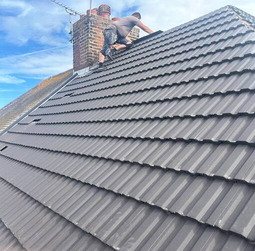 Swaffham Roofing Services 11 This is a photo of a new roof being installed in Swaffham. Installation carried out by Swaffham Roofing Services