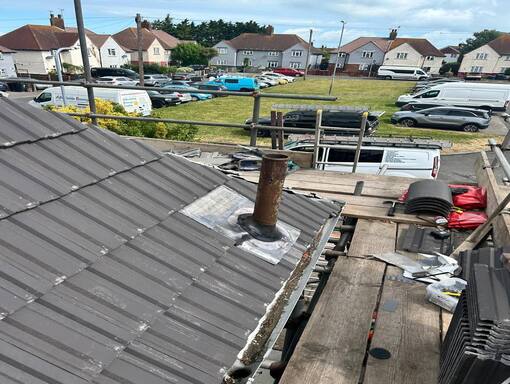 Swaffham Roofing Services 18 This is a photo of a roof installation being carried out in Swaffham. Installation carried out by Swaffham Roofing Services